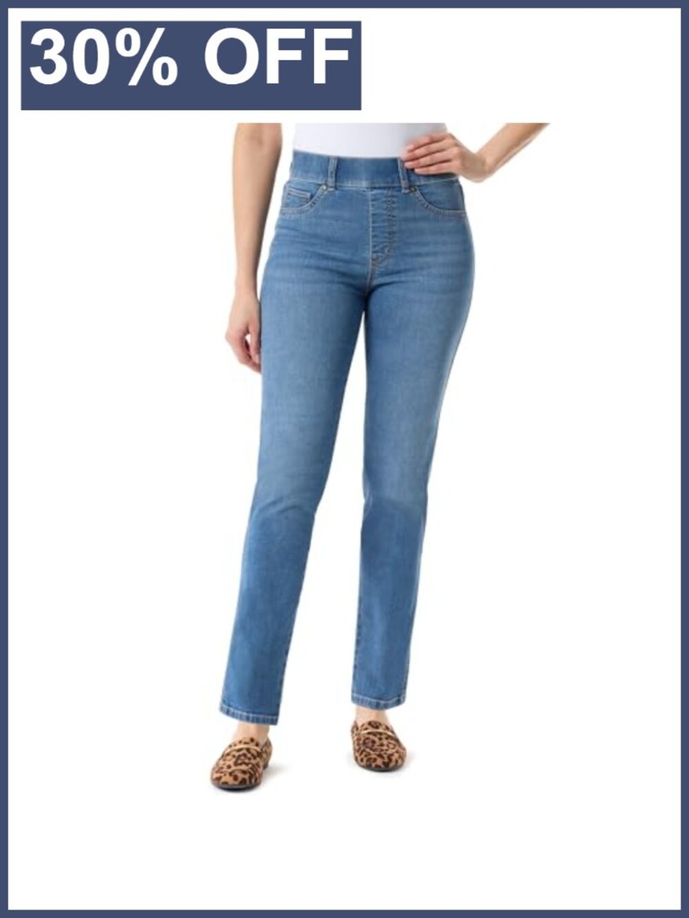 Gloria Vanderbilt Women's High Rise Straight Leg Pull On Jeans Plus Size